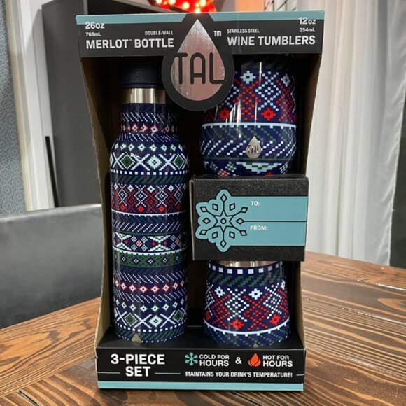 NEW Wine Bottle & Tumblers Travel Set - Picture 1 of 7